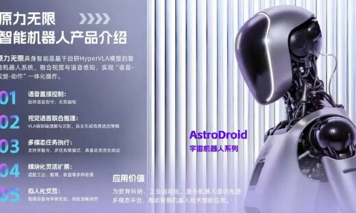 原力无限发布首款人形机器人AstroDroid AD-01