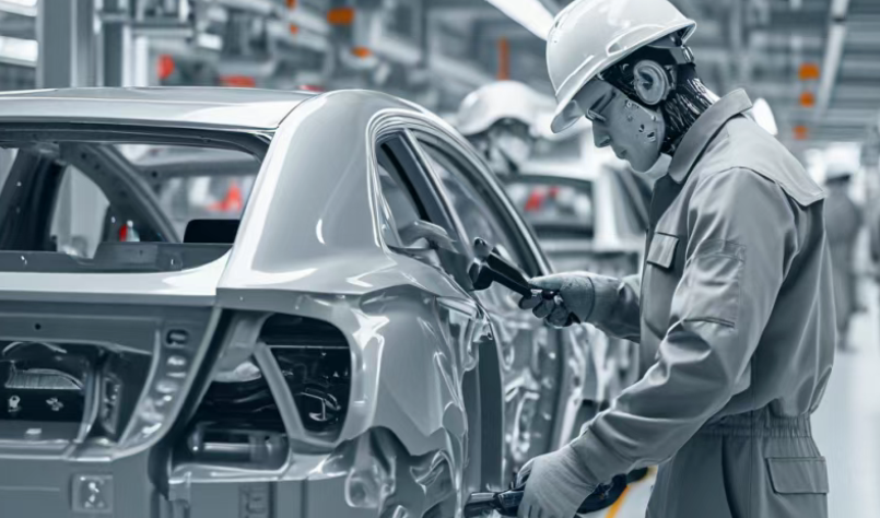 一台进厂的机器人，被撕掉“通用”标签