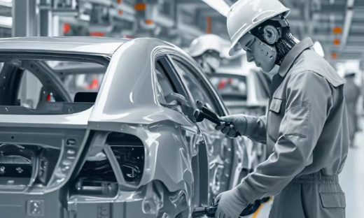 一台进厂的机器人，被撕掉“通用”标签